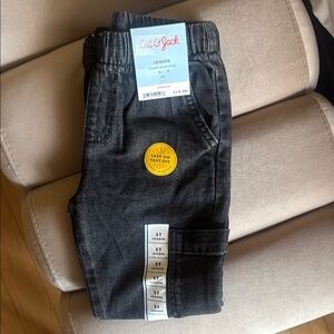 Cat & Jack Washed black Denim Cargo Joggers 5T